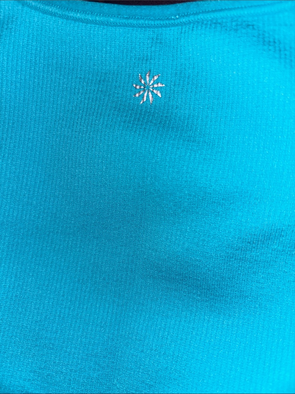 Athleta Aurora Seamless Crop Rib Tank Bra Bright Blue - Picture 3 of 3